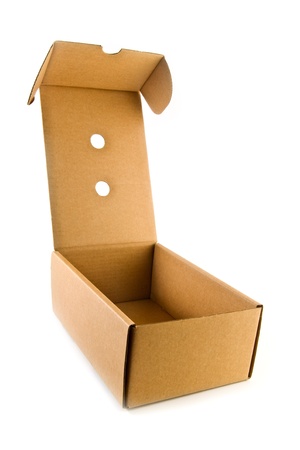 cardboard box on a white backgroundの写真素材