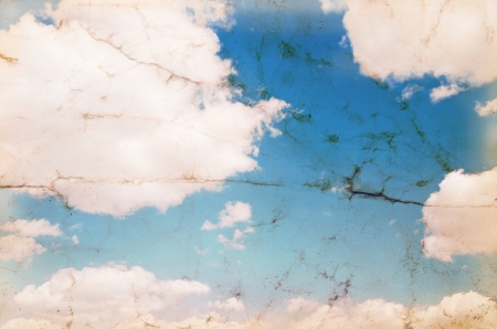 old picture of blue sky with cloudsの写真素材
