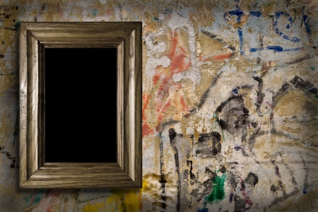 old wall with a scope for picturesの写真素材