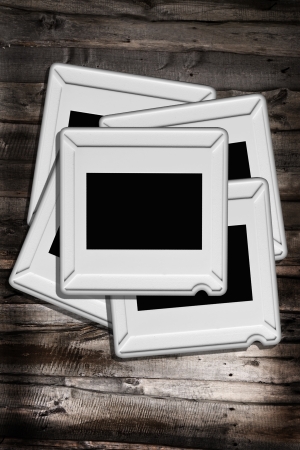 sliding seats for pictures on a wooden backgroundの写真素材