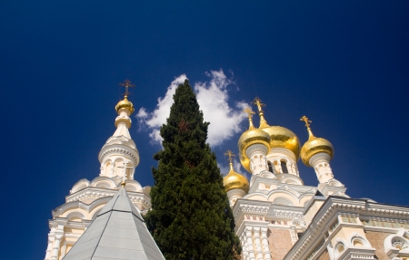orthodox church on a background sky