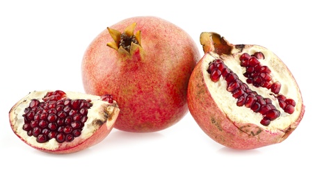 pomegranates isolated on a white backgroundの写真素材