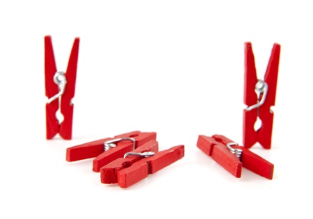 clothespins on a white background