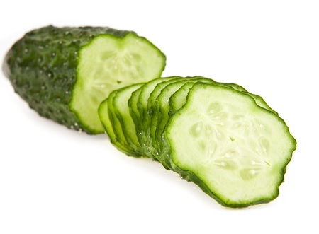 cucumber on a white backgroundの写真素材
