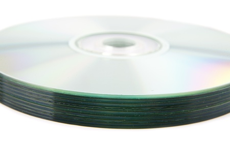 compact discs on a white backgroundの写真素材