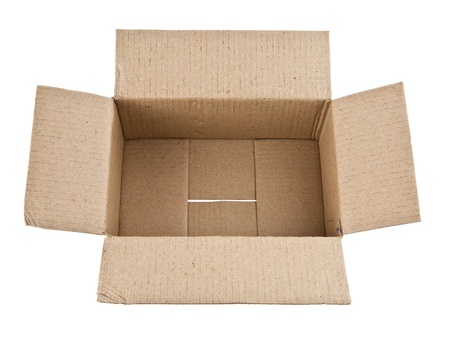cardboard box on a white backgroundの写真素材