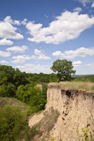 ravine on the background of the skyの写真素材