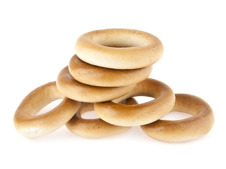 bagels on a white backgroundの写真素材