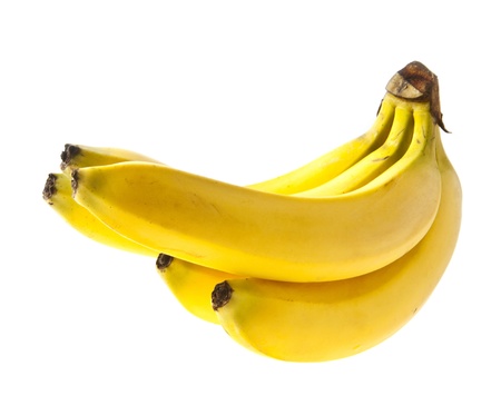bananas on a white backgroundの写真素材