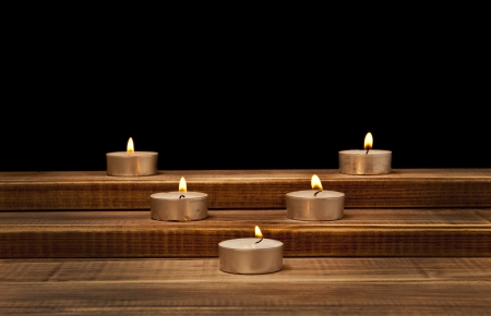 candles on a black backgroundの写真素材