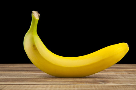 bananas on a black backgroundの写真素材