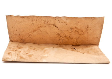 old paper on a white backgroundの写真素材