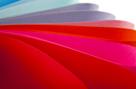 coloured paper on a white background