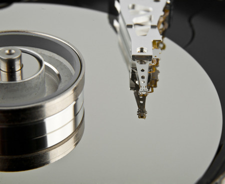 close up of hard disk