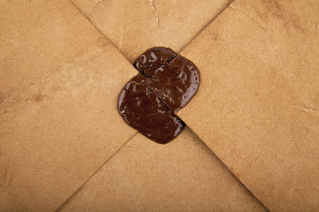 seal from sealing wax on an old letterの写真素材