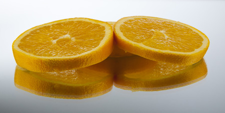 oranges on a white backgroundの写真素材