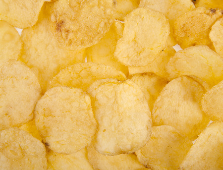 delicious potato chips closeupの写真素材