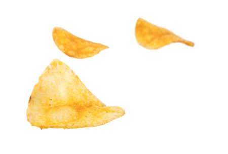 chips on a white backgroundの写真素材