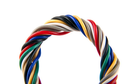 wires on a white backgroundの写真素材