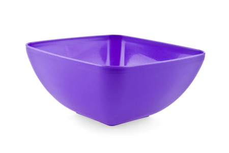 plastic salad-bowl on a white backgroundの写真素材