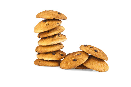 cookies with chocolate on a white background