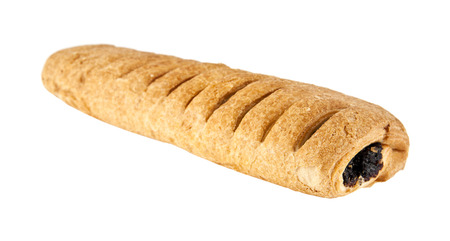 loaf with a poppy on a white backgroundの写真素材