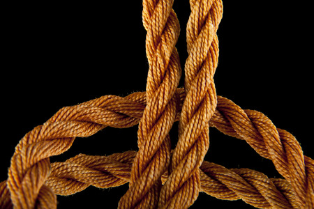 rope on a black backgroundの写真素材