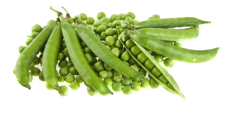 peas isolated on white background closeupの写真素材