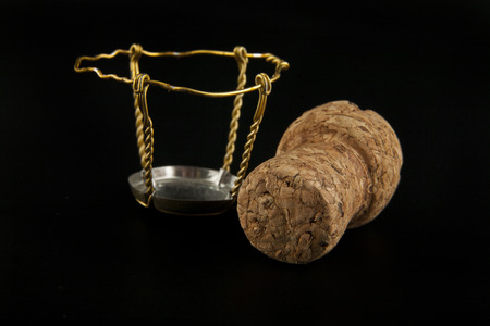 cork on black background closeupの写真素材