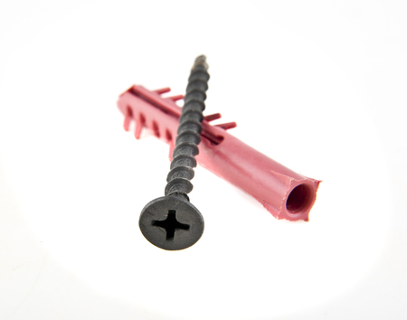 screws isolated on a white background closeupの写真素材