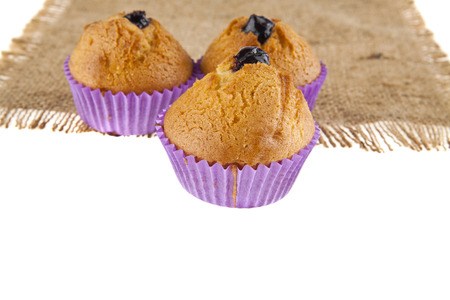 Cupcakes isolated on white background closeupの写真素材