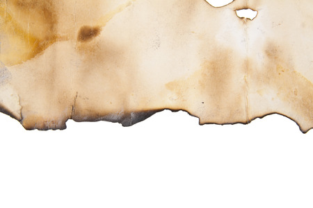 old paper isolated on white background closeupの写真素材