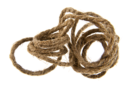 rope isolated on white background closeup