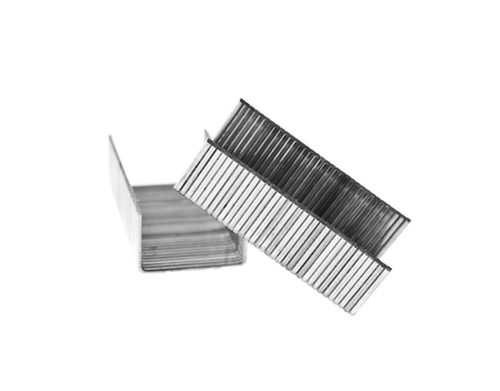 metal staples for stapler isolated on white background