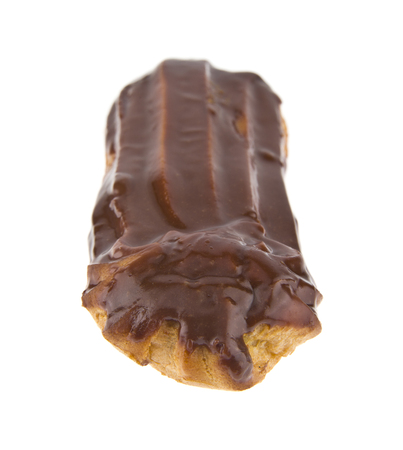chocolate covered custard isolated on white background