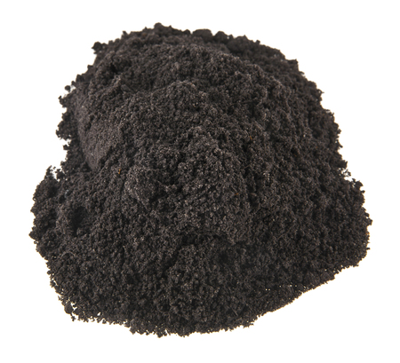 pile of soil isolated on white backgroundの写真素材