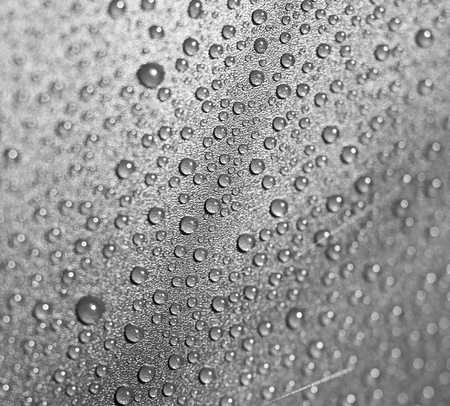 drops of water on a gray backgroundの写真素材