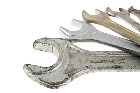 wrenches isolated on white backgroundの写真素材