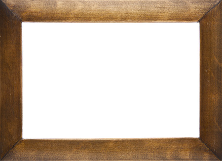 wooden frame isolated on white backgroundの写真素材