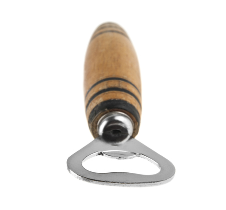 bottle opener isolated on white background closeupの写真素材