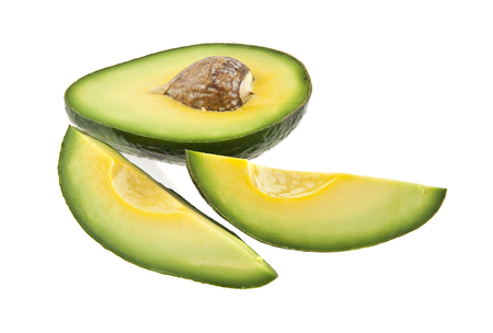 avocado isolated on a white background closeupの写真素材