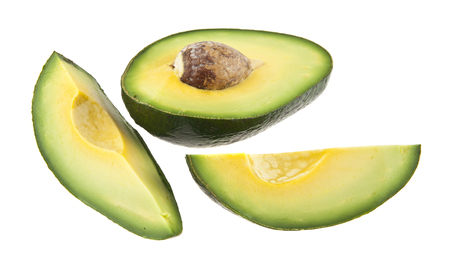 avocado isolated on a white background closeupの写真素材