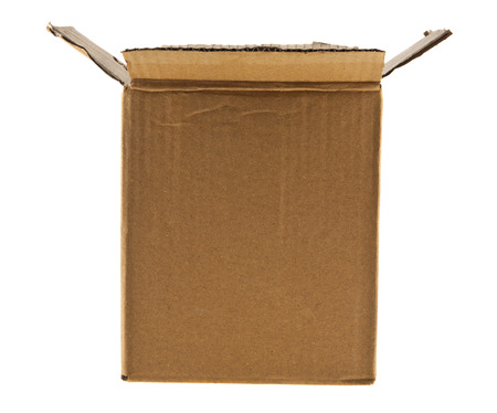 cardboard box isolated on white backgroundの写真素材