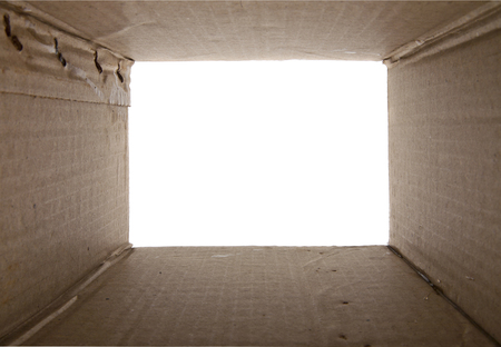cardboard box isolated on white backgroundの写真素材