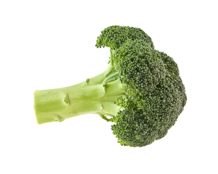 broccoli isolated on white background closeupの写真素材