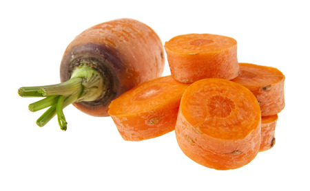 carrot isolated on white background closeupの写真素材