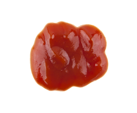 ketchup isolated on white backgroundの写真素材