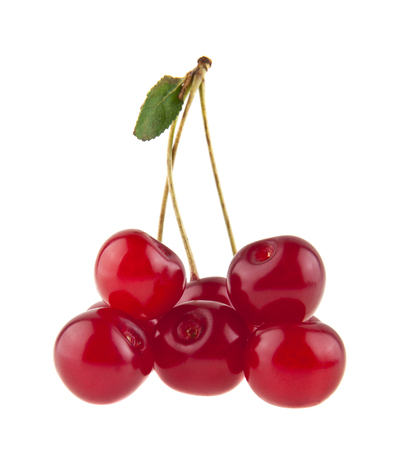 cherry isolated on white backgroundの写真素材