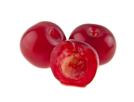 cherry isolated on white backgroundの写真素材