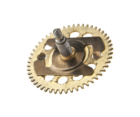 gear for a clock isolated on a white backgroundの写真素材